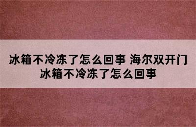 冰箱不冷冻了怎么回事 海尔双开门冰箱不冷冻了怎么回事